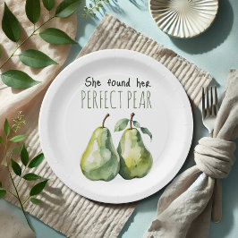 Elegante groene brunch Perfect Pear Vrijgezellenfe Papieren Bordje