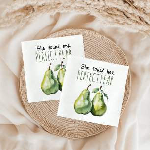 Elegante groene brunch Perfect Pear Vrijgezellenfe Servet
