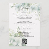 Elegante Groene Budget QR-code Trouw Kaart (Achterkant)