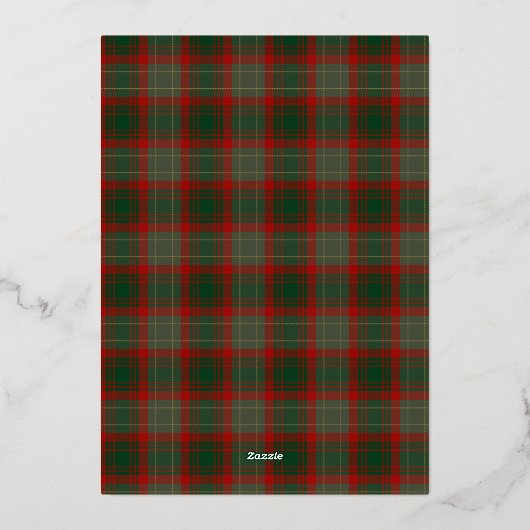 Elegante groene Buffalo geruite kerstfeest  Folie Uitnodiging (Achterkant)