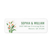 Elegante groene Calla-lelies Etiket (Voorkant)