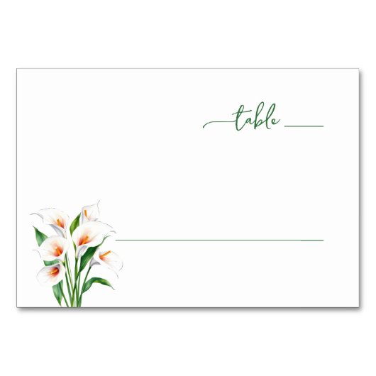 Elegante groene Calla-lelies Kaart (Voorkant)