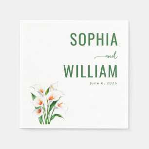 Elegante Groene Calla Lelies Servet
