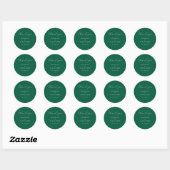 Elegante Groene Calligrafie Ronde Sticker (Vel)