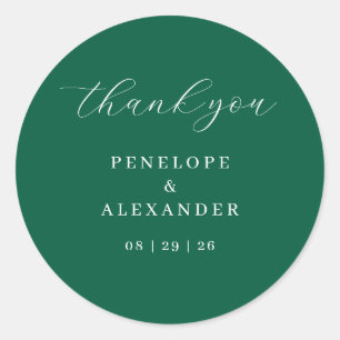 Elegante Groene Calligrafie Ronde Sticker