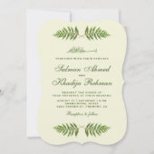 Elegante groene ceder verlaat islamitische bruilof kaart (Voorkant)