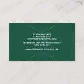 Elegante groene chauffeur visitekaartje (Achterkant)