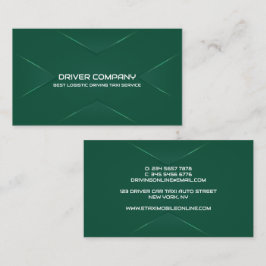 Elegante groene chauffeur visitekaartje