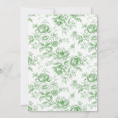 Elegante groene chinoiserie babyshower uitnodiging (Achterkant)
