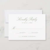 Elegante Groene Chinoiserie Bloemen Huwelijk RSVP Kaart (Voorkant)