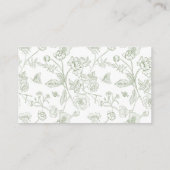 Elegante Groene Chinoiserie Bruiloft Website QR Co Informatiekaartje (Achterkant)