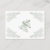 Elegante Groene Chinoiserie Natuur Vogels Boeken B Informatiekaartje (Achterkant)