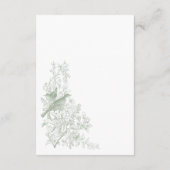 Elegante Groene Chinoiserie Natuur & Vogels Bruilo Informatiekaartje (Achterkant)
