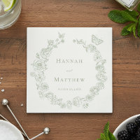 Elegante Groene Chinoiserie Vogel Kam Wedding