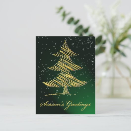 elegante groene Corporate Greeting Briefkaarten (Staand voorkant)