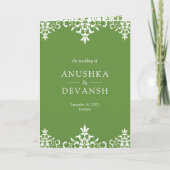 Elegante groene damast traditionele Indiase bruilo (Voorkant)