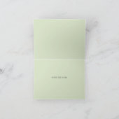 Elegante groene damast trouw- dankkaart bedankkaart (Binnen)