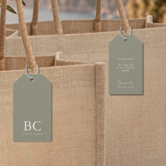 Elegante Groene Dank Je Wel Bestemming Trouwdag Cadeaulabel