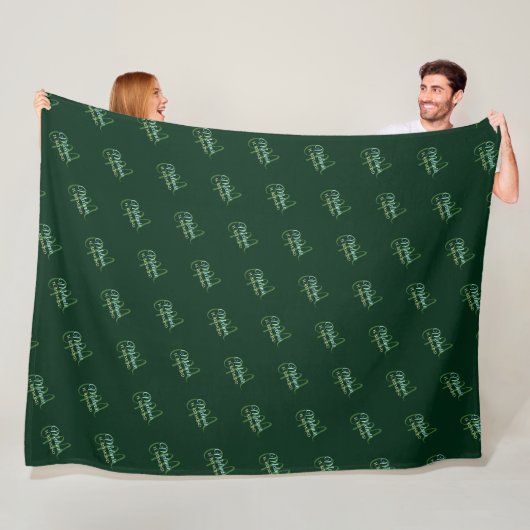 Elegante groene deken met haar naam en Initiaal (In situ)