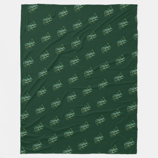 Elegante groene deken met haar naam en Initiaal (Voorkant)