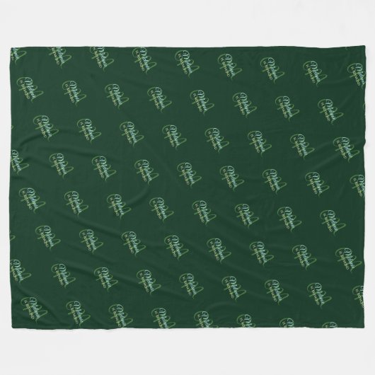 Elegante groene deken met haar naam en Initiaal (Voorkant (Horizontaal))