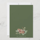 Elegante Groene Dennen Huwelijk Kaart (Achterkant)