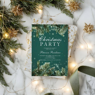 Elegante groene dennen sneeuw Kerstfeest kerstfees Kaart
