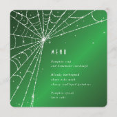 Elegante Groene Diamant Spin Web Vierkant/Rond Menu (Voorkant)