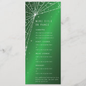 Elegante Groene Diamant Spinnenweb Flat 4 Cursus Menu (Voorkant)