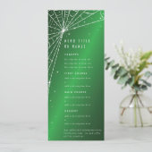 Elegante Groene Diamant Spinnenweb Flat 4 Cursus Menu (Staand voorkant)