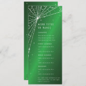 Elegante Groene Diamant Spinnenweb Flat 4 Cursus Menu (Voorkant / Achterkant)