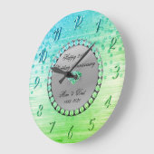 Elegante groene diamanten 25e trouwdag grote klok (Hoek)