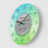 Elegante groene diamanten 25ste huwelijksverjaarda grote klok (Hoek)