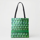 Elegante groene diamanten edelsteen sieraden stras tote bag (Voorkant)