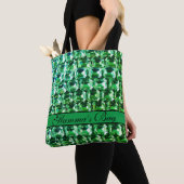 Elegante groene diamanten edelsteen sieraden stras tote bag (Dichtbij)