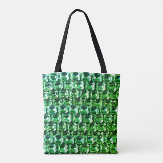 Elegante Groene Diamanten groene edelsteen sierade Tote Bag (Achterkant)