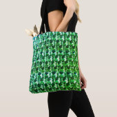 Elegante Groene Diamanten groene edelsteen sierade Tote Bag (Dichtbij)