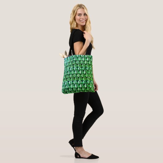 Elegante Groene Diamanten groene edelsteen sierade Tote Bag (Op model)