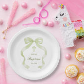 Elegante Groene Doop Boog Papieren Bordje (Feest)