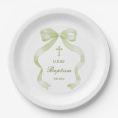 Elegante Groene Doop Boog Papieren Bordje (Voorkant)