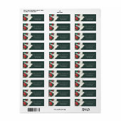 Elegante Groene Duif Bloem Kerstmis Etiket (Full Sheet)
