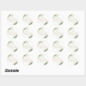 Elegante groene eerste communie favor ronde sticker (Vel)