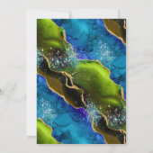 Elegante groene en blauwe agaat 21e verjaardag kaart (Achterkant)