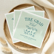 Elegante Groene en Blauwe Grad Club Afstuderen