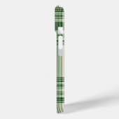 Elegante groene en crème geplakte telefoonhoes Case-Mate iPhone case (Achterkant / Links)