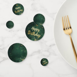 Elegante groene en faux gouden verjaardag confetti