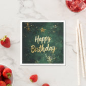 Elegante groene en faux gouden verjaardag servet (Insitu)