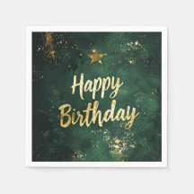 Elegante groene en faux gouden verjaardag