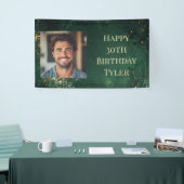 Elegante groene en faux gouden verjaardag spandoek (Beurs)