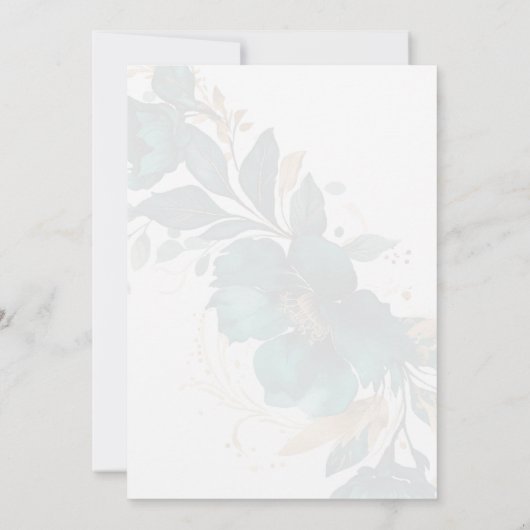 Elegante groene en gouden afstudeerfeest uitnodigi kaart (Achterkant)